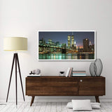 The Brooklyn Bridge And Twin Towers At Night-Paper Art-62,,X32,,