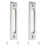 MOROBOR 180MM Rectangual Recessed Sliding Door Pulls, 2pcs Brushed Steel Flush Pull Aluminum Alloy Closet Doors Finger Pulls wit