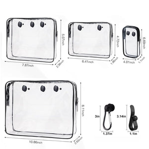 Aimeiar 4 Packs Clear Black Bogg Beach Tote Bag Accessories Compatible with Bogg Bag Insert Bag Travel Cellphone Makeup Clean To