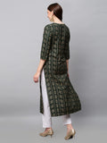 Anni Designer Women'S Cotton Blend Printed Straight Kurta (Sofika Green_M_Green_Medium),Green,M,Cotton Blend,Regular,