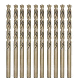 Metric Cobalt Drill Bits 5.2mm 10PCS, M35 high Speed Steel, high Hardness Straight Shank Drill, Mechanical or Hand Drill for Dri