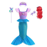 Dressy Daisy Shimmery Princess Mermaid Tail Fancy Dress Birthday Party Costume with Crown & Wig for Toddler Girls Size 2T
