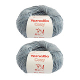 Yarnalia Cozy Yarn - Worsted Weight | Ultra-Soft | Fully Composed of Baby Alpaca | Easy Care (2-Pack, 100g/219yd Each) (Sky Blue