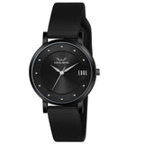 Louis Devin Black Silicone Strap Analog Wrist Watch For Women (Black Dial) | Ld-Lr192-Black