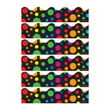 Carson Dellosa Education Big Rainbow Dots Scalloped Border, 39 Feet Per Pack, 6 Packs
