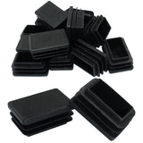 Kemcatui 20Pcs Rectangle End Caps, 1 1/2x1 Inch Rectangular Tubing Plugs Black Plastic Plug Insert, Rubber Tube Protectors for C