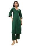 Libas Womens Woven Design Viscose Straight Kurta With Trousers