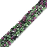 3mm Green Ruby Zoisite Faceted Gemstone Round Loose Beads Strand 15.5-16 DIY Jewelry Making