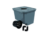Inhydro Set Of 10 Hdpe Grow Bucket/Dutch Bucket/Bato Buckets With Lids And Elbow (In01_Grey)