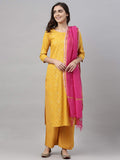 Gosriki Women'S Rayon Kurta Palazzos And Dupatta (Client-Yellow_S-Go Small),Yellow,,B092D3J1LG