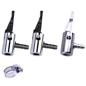 1/4lock on air chuck,mini air compressor portable tire inflator tire chuck hose end with barb connector for hose repair-3Pack
