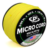 Paracord Planet Micro Paracord - Thin Braided Cord for Crafting, Fishing, and DIY Projects in 125 ft Spools - Canary Yellow