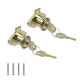 Chinflly Desk Cabinet Lock,Antique Gold Drawer Dreeser Cabinet Lock with Keys,Pack of 2