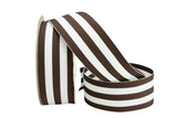 Ribbon Bazaar Grosgrain Mono Stripes 1-1/2 inch Brown 20 Yards 100% Polyester Ribbon