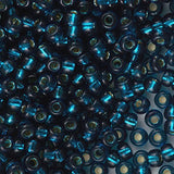 Miyuki Round Rocaille Seed Beads Size 6/0 20gm Silver Lined (SL) Blue Zircon
