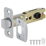 POFEIKTS 1 Pack Brushed Nickel Door Latch Replacement, 45Turning Angle Door Lock Replacement Parts, 2-3/8'' or 2-3/4'' Adjustabl