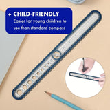 Helix Circle Ruler With Integrated Circle Templates, 12 Inch / 30Cm, Assorted Colors (36001)