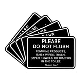 All Quality Classic Framed Please Do Not Flush Thank You Bathroom Etiquette Sign - 6 x 8 (Black-White) 5 Pack