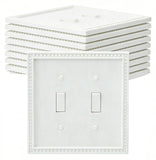 EFTV 10 Pack Mid-Size Toggle Light Switch Wall Plates 2-Gang Switch Electrical Cover Plate Unbreakable Thermoplastic Faceplate, 