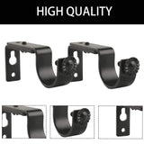 10 Pieces of Adjustable Curtain Rod Brackets, Eau Heavy Duty Black Curtain Rod Holders for Maximum 1 Inch Rod, Wall-Mounted Meta