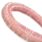 Tashidelek 1 Strand Natural Stone 3*6MM Gemstone Tube Rondell Spacer Loose Stone Beads (105-110PCS) Rose Quartz