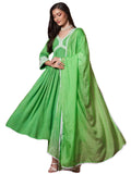 Gosriki Women'S Rayon Viscose Anarkali Embroidered Kurta With Pant & Dupatta (Niket Green-Vks02-Gs_L_Green_Large),Green,,B0DV4FJ349