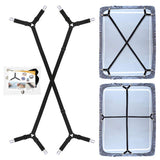 QoeCycth Bed Sheet Holder Straps 2Pcs Adjustable Crisscross Fitted Sheet Band Straps Grippers Suspenders Triangle Elastic Mattress Cover Holder Fasteners for All Bed Sheets Mattress Covers-New