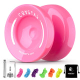 MAGICYOYO K2 Plus Crystal Responsive Yoyo for Kids, Pink Yo-yo for Beginners, Trick Yo Yo with Replacement Unresponsive Bearing 