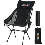 Overmont Portable High-Back Camping Chair - 440LBS Support Oversized Lightweight Folding Backpacking Chair for Adults - Compact 