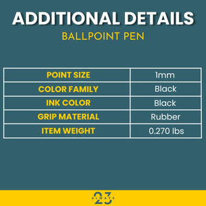 Always23 Ballpoint Pens, Comfort Grip Ballpoint Pen, Comfort Grip & Smooth Writing, Black Ink, 1mm 12 Pack