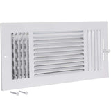 EZ-FLO 14 x 6 Inch (Duct Opening) Air Vent Cover for Wall or Ceiling, Three-Way Ventilation Register, Solid Steel HVAC Register 