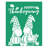 JAJADO Self-Adhesive Silk Screen Stencils Thanksgiving Gnome Stencil for Shirt, Greeting Stencil Fall Gnome Mesh Stencils for Pa