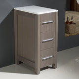 Fresca Bath Torino Bathroom Linen Side Cabinet, 12, Gray Oak