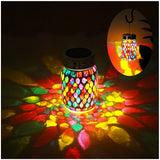 Mosaic Lights Outdoor Hanging Lanterns, Rechargeable Mosaic Solar Lanterns, Outdoor Waterproof Solar Night Lights Table Lamps fo