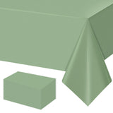 YIDAKO 24 Pack Sage Green Tablecloths Light Green Plastic Disposable Tablecloth Sage Rectangle Tables Cover for Birthday Bridal 