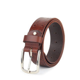 Mahetri Mahtri Classic Round Leather Belt For Men (3244 Waist) With Premium Buckle | Classic Brown Full Grain Formal & Casual D