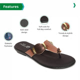 Ortho Joy Fancy Doctor Slippers | Soft And Stylish Chappal For Women | Comfortable Flat Sandals For Women Stylish,Brown,8,B09VT2BK49