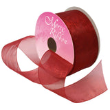 Morex Ribbon Sheer Organza Ribbon, 1.5 inch by 25 Yards, Rose Red, 91809/25-194
