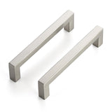 JOY DECOR 2 Pack Cabinet Handles,5 Inch Brushed Nickel Cabinet Pulls,Kitchen Cabinet Handles Square Drawer Pulls Stainless Steel