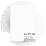 Mat Board Center, Pack of 25, 13x19 White Backing Boards, 4-Ply Thickness Cardboard for Picture/Photo/Framing Back Support