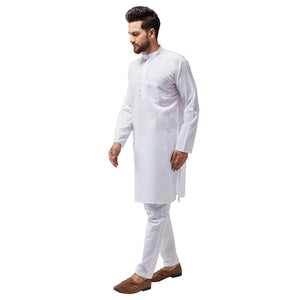 Sojanya (Since 1958 Men'S White Cotton Blend Only Long Kurta Size: M