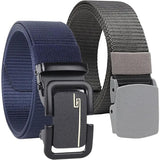 Tpm Tactical Nylon Web Belt With Military Style Buckle, Adjustable Canvas Belts In Navy Blue And Black, Heavy Duty Metal Clasp