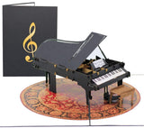 PopLife Grand Piano 3D Pop Up Card for All Occasions - Happy Birthday, Graduation, Fathers Day, Mothers Day, Congratulations, 