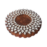 8 Inch Oriental Large Print Stamp Round Wall Decorative Pattern Big Wood Block