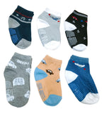 Mikoniko Non Slip Toddler Socks With Grip Boys Girls 6 Pairs Anti Skid Crew Socks Baby Kids_45 Years