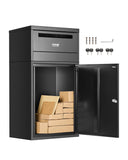 VEVOR Package Delivery Boxes for Outside, 35.8 in Mailbox for Parcel with Lock, Galvanized Steel Package Drop Box with Anti-Thef