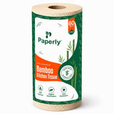 Paperly Bamboo Reusable Kitchen Cloth Roll | Reusable Up to 2000 Times | SingleLayer Cloth | 20 Reusable Sheets per Roll | Pack