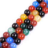 GEM-Inside Mixed Color Agate Gemstone Loose Beads 10mm Round Crystal Energy Stone Power for Jewelry Making 15