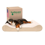 Furhaven Cooling Gel Dog Bed for Extra Large Dogs w/ Removable Washable Cover, For Dogs Up to 180 lbs - Ultra Plush Faux Fur & S