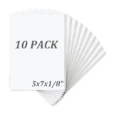 Mat Board Center, Pack of 10 Acid-Free Foam Boards, 5x7 inch White Foam Boards, 1/8 Thick